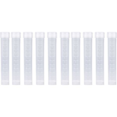 Tubes à essai congelés, flacons de 10 ml avec bouchon à vis pour échantillons en plastique, paquet de 10 tubes de laboratoire pour hôpitaux, centres de prévention des épidémies et écoles.