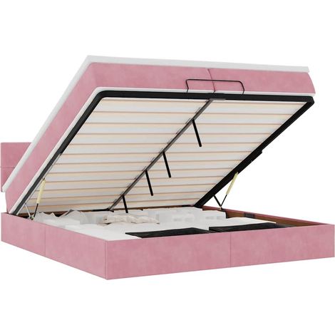 Maison Exclusive - Ottoman-Bett mit Matratzen & LEDs Rosa 200x200