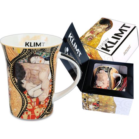 Taza de porcelana con collage de Gustav Klimt, regalo elegante para el hogar y el café.