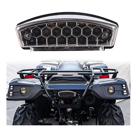 Feu Arrière Moto 12V de Plaque D'immatriculation E24 21 LED Stop Universels Compatible avec ATV Quads Scooter Street Bike Cruiser Cafe Racer Dirt Bike (1/5)
