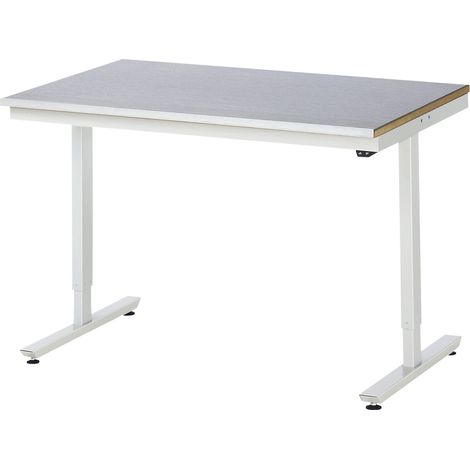 Table de travail adlatus RAU 150 réglable en hauteur électriquement Plateau de travail avec revêtement en tôle d'acier 1250 mm x 800 mm (1/4)