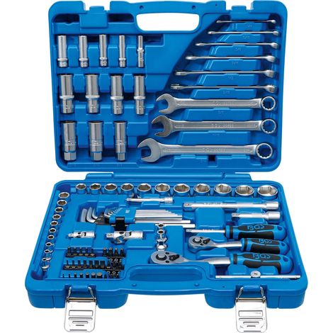 Set di chiavi a bussola BGS, esagonale, attacco 6,3 mm (1/4") / 10 mm (3/8") misure in pollici, 92 pezzi - 2299. (1/5)
