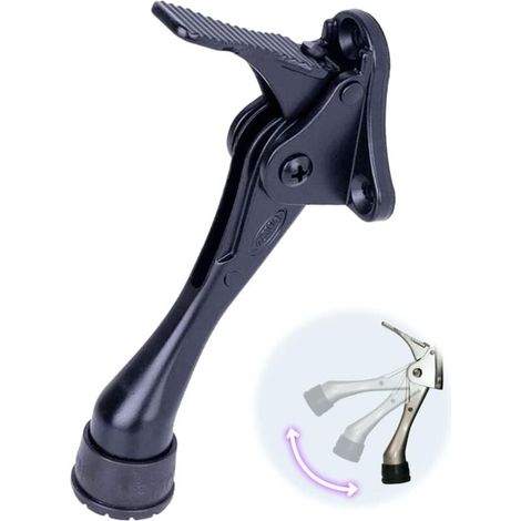 Butée de porte à enfoncement direct support de tête en réglable en hauteur x 1 paquet 10 cm Caoutchouc Noir (1/2)