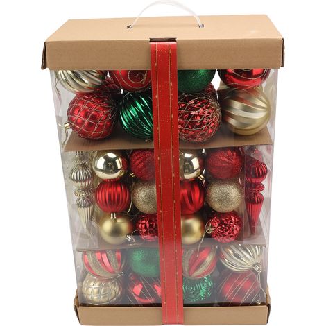 74 Weihnachtsanhänger, verschiedene Farben, Christbaumschmuck C-Anhänger (1/5)