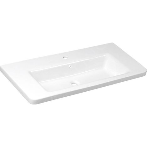 Sapho City - Lavabo 1013x182x460 mm, avec trop-plein, trou pour robinetterie, blanc KE100 (1/5)