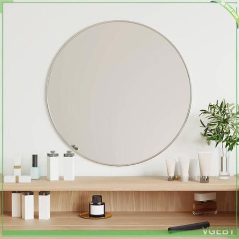 Miroir mural - FAFEISY - 348176 - Argenté - Rond 50 cm - Fixation murale (1/5)