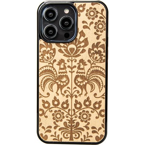 Custodia in legno Bewood per iPhone 15 Pro Max POLACCO FOLK ANIEGRE (1/5)