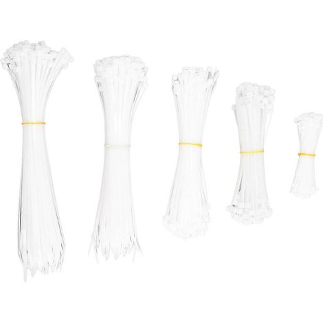 600 Stück Kabelbinder aus Nylon, selbstsichernd, verschiedene Größen (4, 6, 8, 10, 12 Zoll) – Kabelmanagement-Werkzeug