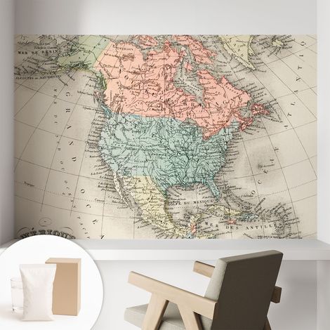 Carta Da Parati Non Tessuto - Di Alta Qualità Per Il Soggiorno La Cucina - Tendenze Moderne - Vlies Ecologico Mappa storica 104x70 cm (1/5)