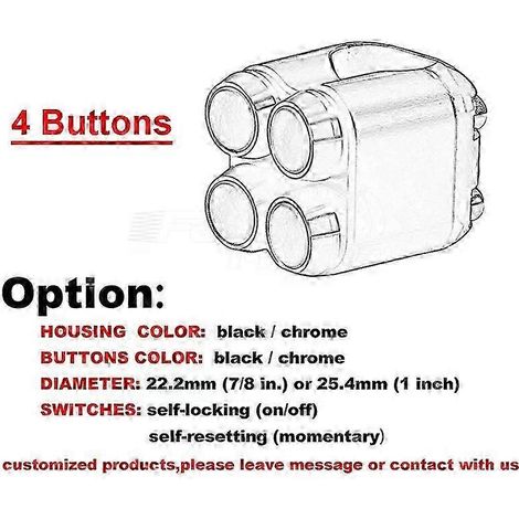 234 Buttons Motorcycle Switch 25mm 22mm Handle Bar Controller Switches Starter Horn Universal 1" Handlebar Switch Cafe Racer( 4 button customized) (1/5)