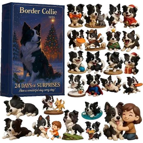 Calendrier de l'Avent 2025 : 24 jours, pendentifs chiens, décorations 2D à suspendre, décorations de sapin de Noël pour les amoureux des chiens (1/5)
