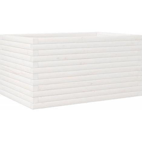 Maison Exclusive - Jardinière blanc 90x60x45,5 cm bois de pin massif