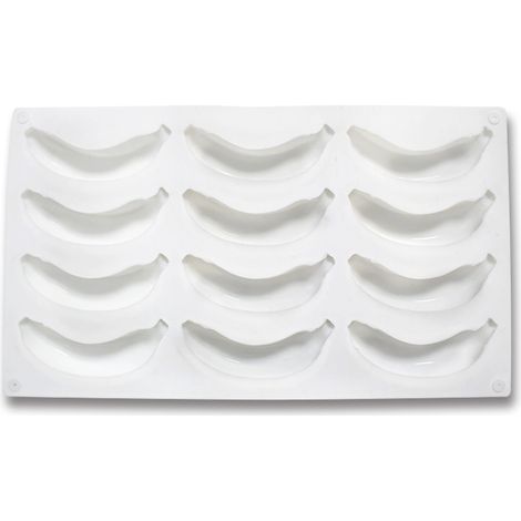 molde para pasteles, silicona de grado alimenticio, 12 cavidades con diseño de plátano, resistente de -40 °C a 230 °C, apto para horno y congelador. (1/5)