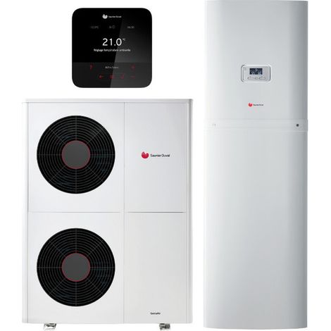Saunier Duval – Pompe à chaleur air/eau monobloc GeniaAir Max 15 – Efficacité A+++ à 35°C – 14,3 kW – Niveau sonore 39 dB(A) – SAUAIRMAX15CSM
