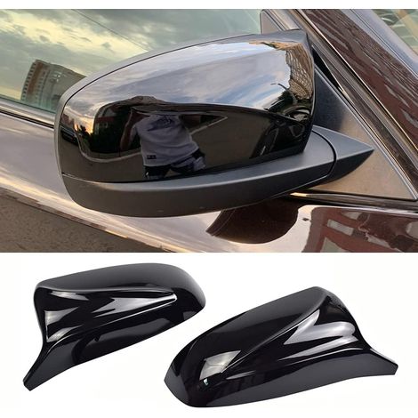 1 paire de couvercles de rétroviseurs de voiture pour B-MW X5 E70 X6 E71 2008-2013 (Noir brillant)