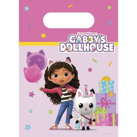 Sacs Cadeaux Gabby Et La Maison Magique - Papier - Pour Anniversaire Enfant - Lot De 4