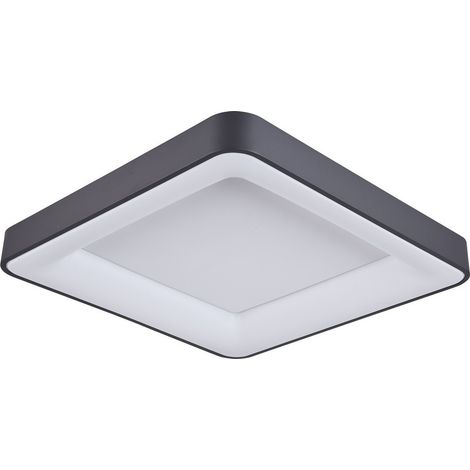 Italux Giacinto - Moderna lámpara de techo LED empotrada en negro, blanco cálido 3000K 2750lm regulable (1/2)