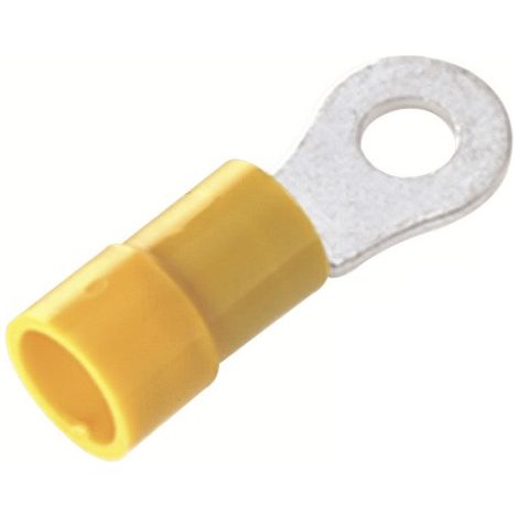 Cosses à œillet RS PRO, Isolé, Jaune, 6mm², 5.3mm, 9.5mm