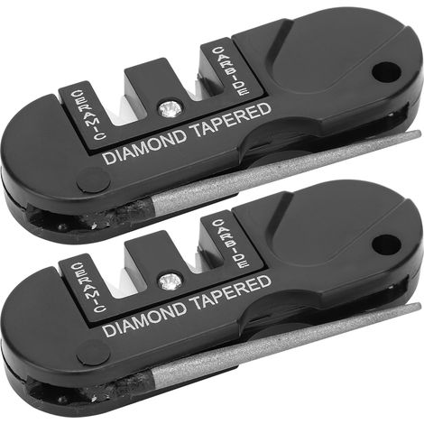 Affûteur de couteaux de poche EDC d'extérieur (lot de 2) - Tige conique diamantée portable (1/5)