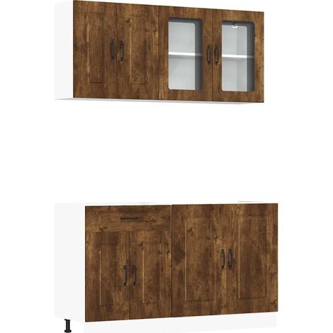 Maison Exclusive - Mueble cocina Kalmar roble ahumado 4 pzas made