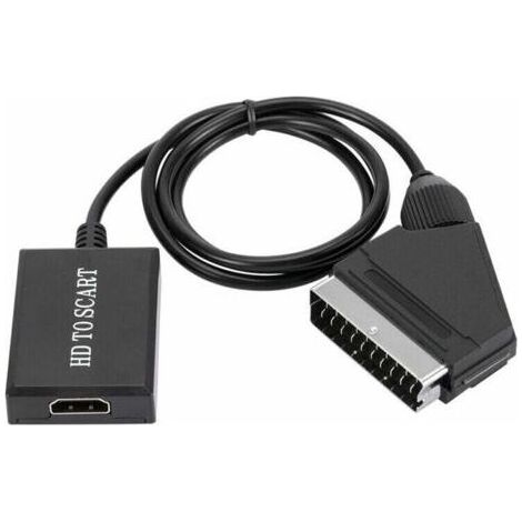 Convertisseur HDMI vers péritel 1080p – Adaptateur audio vidéo SCART – Compatible NTSC/PAL – Plug and play – Technologie de mise à l'échelle (1/4)