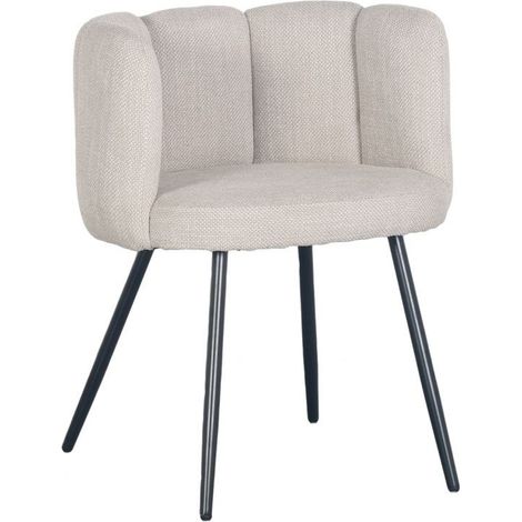 BOBOCHIC - Lot de 2 chaises CELIA beige tissu texturé (1/5)