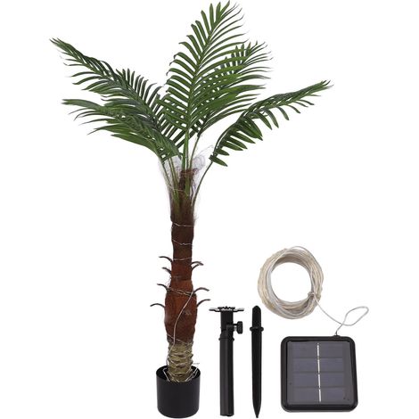 3.9ft 300LED Palmier Artificiel avec Panneau Solaire IP65 800mAh Arbre Lumineux pour Piscine Plage Jardin Fête (1/5)