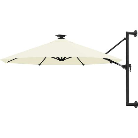 Parasol mural de jardin avec LED 300 cm sable (1/5)