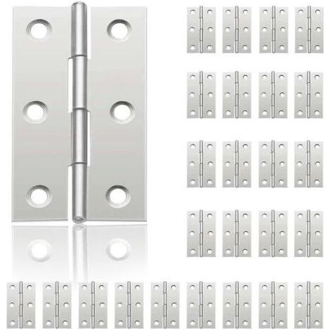 PA AIPERQ 24Pcs Petit Charnières pour Portes, Charnière Inox, DIY Charnières de Portes pour Porte Placard Charnière Piano Boîtes à bijoux La Maison Meubles Matériel Armoire(44mm32mm) (1/4)
