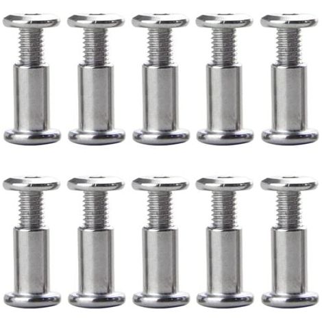 Lot de 10 vis M6 x 20 mm, boucles de ceinture, boulons de fixation, vis de fixation, attaches en cuir pour meubles, selles en cuir pour trous de 8 mm de diamètre (1/3)