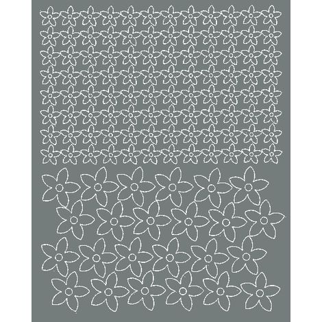 Aufkleber für Fahrradhelme, Blumen, 120 Stück, grau glänzend