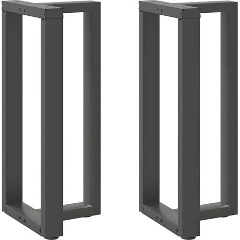 Lot de 2 pieds de table de bar en T réglables 40 x 35 x 90 cm style moderne en acier anthracite