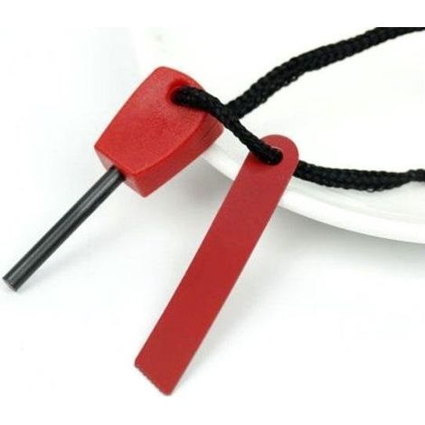 Bâton de magnésium allume-feu - Rouge - Pour survie, feu et scoutisme - Accessoire outdoor (1/4)