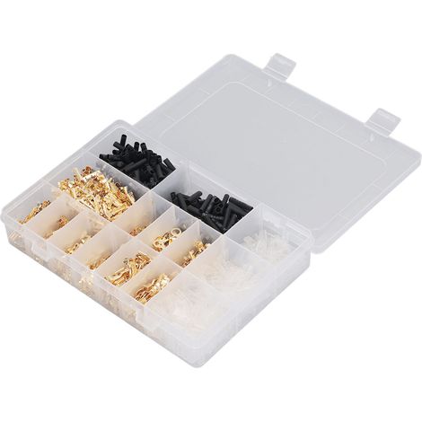 Kit d'assortiment de cosses à sertir à froid en laiton avec manchons de protection et gaines thermorétractables (1/5)