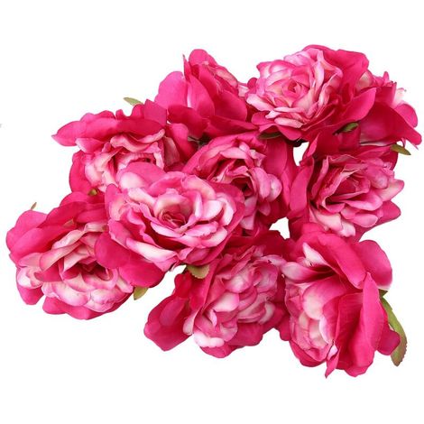 10 fleurs artificielles de 10 cm pour décoration de mariage, couronne à faire soi-même, boîte florale en soie pour fête (rouge)-AquaForge (1/5)