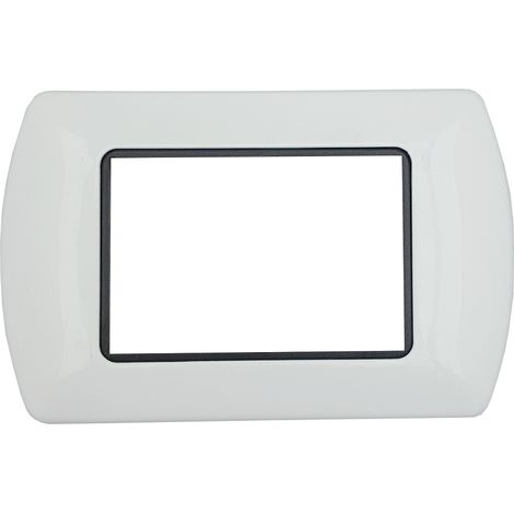 Placca 3 posti Bianca TIPO L4803PB Compatibile con Bticino Living