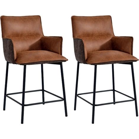 Lot de 2 chaises ilot en tissu marron Casita LOKKA (1/2)