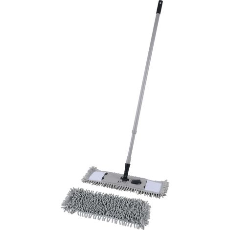 TrendLine Bodenwischer mit Teleskopstiel 40 cm Wischbreite Wischmop inkl 2 Bezügen