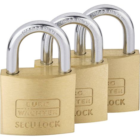 Burg Wächter 15291 Cadenas 37.60 mm fermeture universelle laiton avec serrure à clé C304522