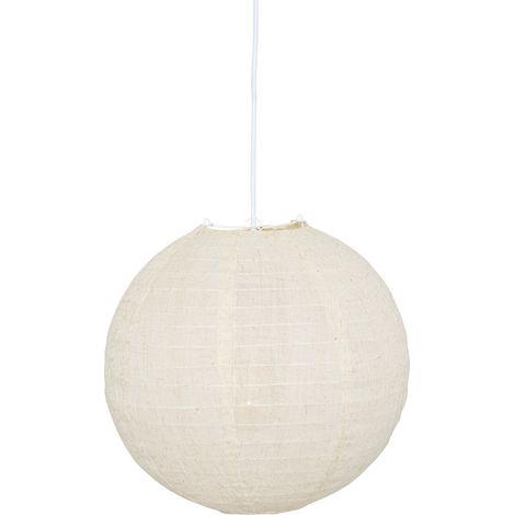 Lanterne japonaise en lin Blanc 30x30 cm (1/5)
