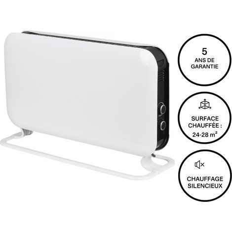 Chauffage électrique convecteur mobile 2000W – Chauffage ultra rapide avec ventilateur intégré – Sécurité surchauffe et recouvrement – Mill