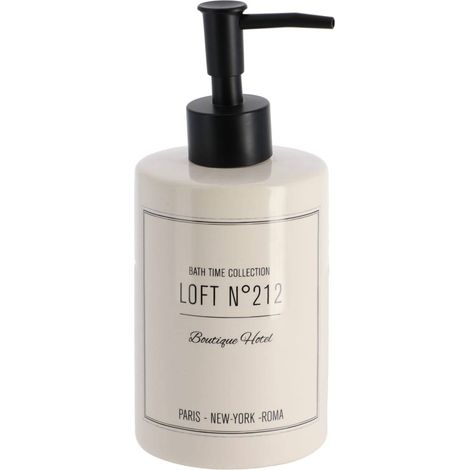 Seifenspender dolomite rund bedruckt 320 ml - neo retro weiss - Tendance