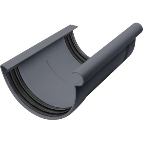 INEFA Rinnenverbinder halbrund, PVC Dachrinnenverbinder, einfache Steckmontage, Made in Germany - NW100 / 100mm Anthrazit