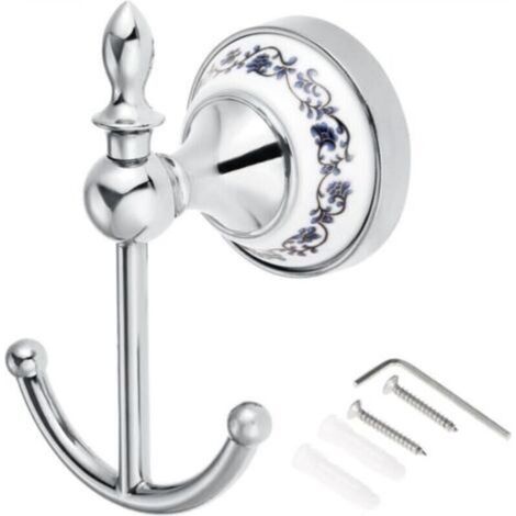 Dekorativer Haken aus Zink-Keramik-Legierung, Handtuchhaken im nostalgischen Retro-Stil, Keramik-Handtuchhaken im Landhausstil fürs Badezimmer