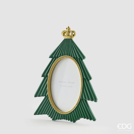 EDG Enzo De Gasperi Portafoto con Corona di Pino Green 18,5x2xH25 cm – Decorazione di Natale (1/2)