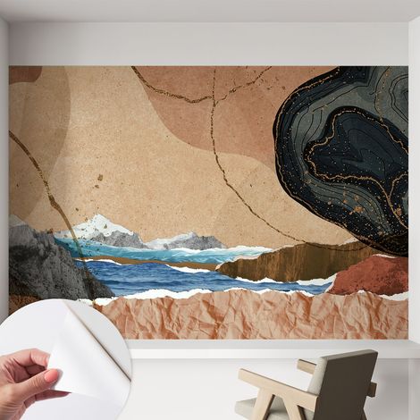Fotomurale adesivo stickers - murali decorativo - soggiorno moderno - effetto realistico - Paesaggio astratto 152x104 cm (1/5)