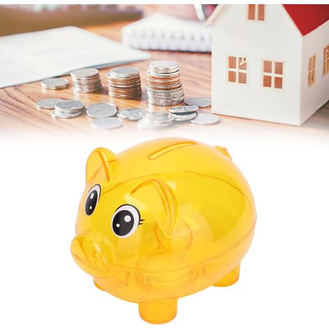 Tirelire Cochon Transparent Résistant - Boîte de Rangement Monnaie Educative pour Enfants - Plastique Durable avec Couvercle Sécurisé (1/5)