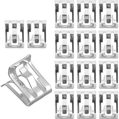 15pcs Car Trim Panel Metal Retainer Clip, Universal U-Shaped Dashboard Console Fastener Replaces 11588650 for Saturn Tucks SUV Interior Repair Accessories