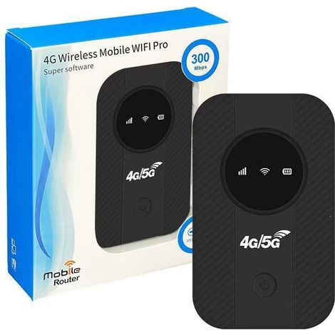 Routeur Wi-Fi portable 4G Pocket WiFi Eurasia avec emplacement pour carte mémoire pour une utilisation en extérieur - Noir (1/3)