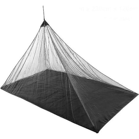 Moustiquaire triangulaire anti-moustiques pour lit de camping compact et léger, idéale pour les voyages et les activités de plein air. (1/5)